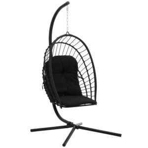Viseći vrtni stol Eris, črn + blazina | Garden Line
