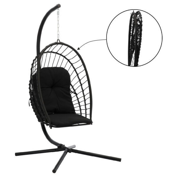 Viseći vrtni stol Eris, črn + blazina | Garden Line
