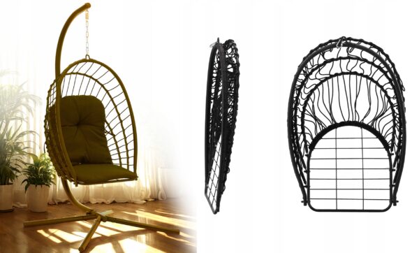 Viseći vrtni stol Eris, črn + blazina | Garden Line