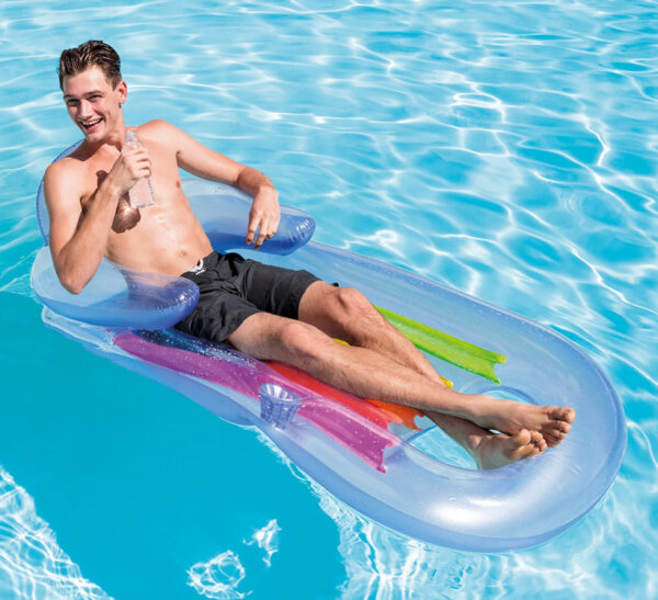 Napihljiv 2v1 King Cool, 160x85cm, moder | INTEX