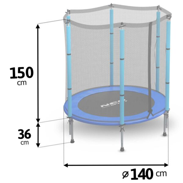 Otroški vrtni trampolin, 140 cm, moder | Neo-Sport