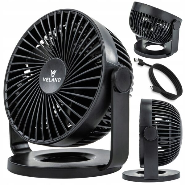 Namizni ventilator VELWEBS0011, črn | Velano