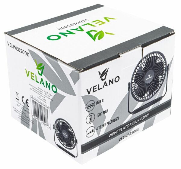 Namizni ventilator VELWEBS0011, črn | Velano