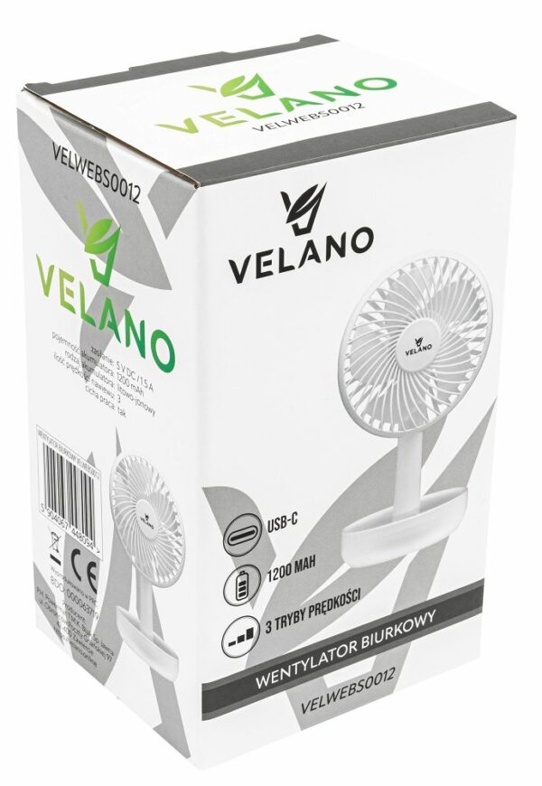 Namizni ventilator VELWEBS0012, bel | Velano