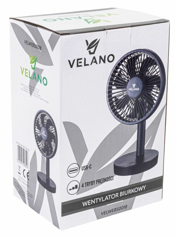 Namizni ventilator VELWEBS0018, črn | Velano
