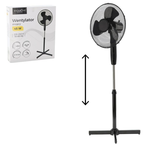 Talni ventilator, 45 W, črn | FAN9004