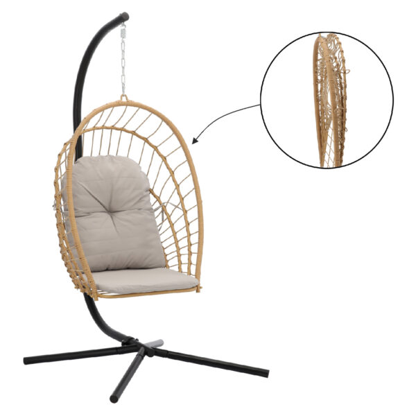 Viseći vrtni stol Eris, siv + blazina | Garden Line