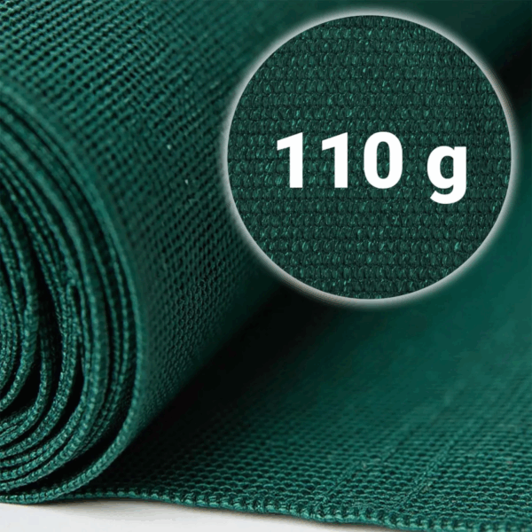 Senčna mreža + 50 sponk, 110g/m2, 1,5x25m, zelena | Plonos