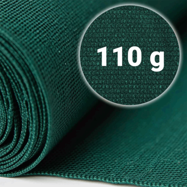 Senčna mreža + 50 sponk, 110g/m2, 1,5x50m, zelena | Plonos