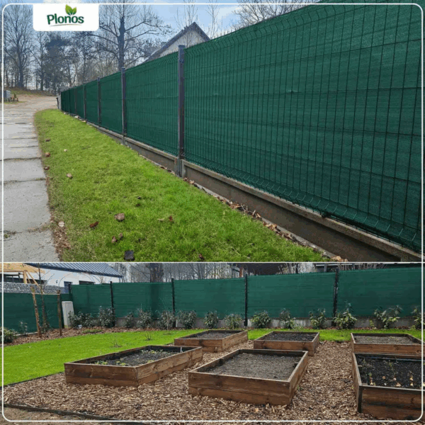 Senčna mreža + 50 sponk, 110g/m2, 1,5x50m, zelena | Plonos