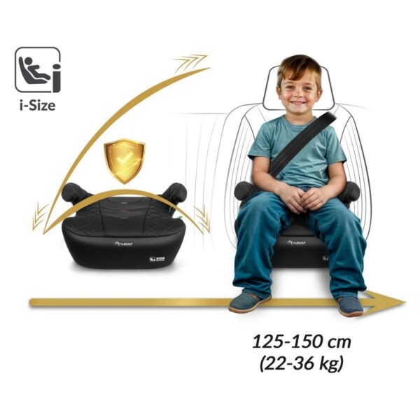 Avtosedež Louis, ISOFIX, 22–36 kg, črn | Nukido