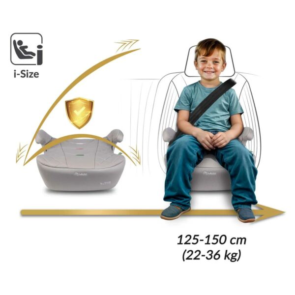 Avtosedež Louis, ISOFIX, 22–36 kg, siv | Nukido