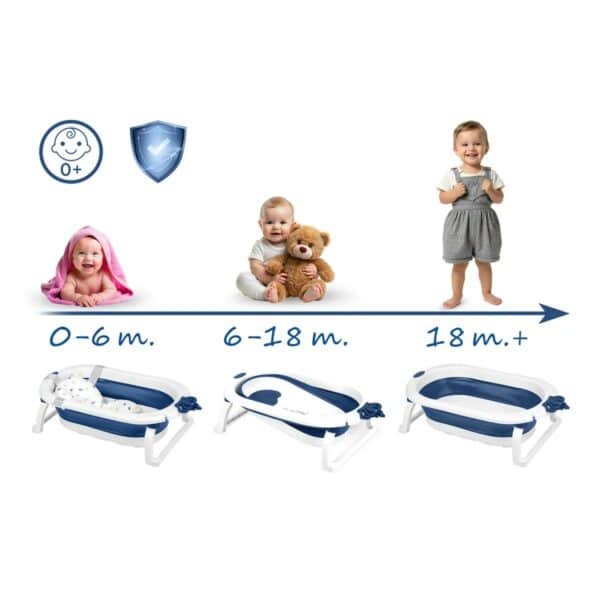 Zložljiva otroška kopalna kad RK-286, belo-modra | Ricokids