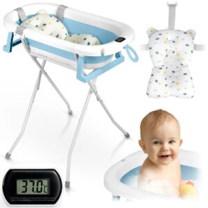 Zložljiva otroška banjica s stojalom RK-287, belo-modra | Ricokids
