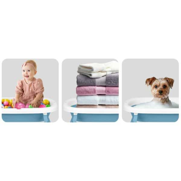 Zložljiva otroška banjica s stojalom RK-287, belo-modra | Ricokids