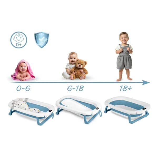 Zložljiva otroška banjica s stojalom RK-287, belo-modra | Ricokids