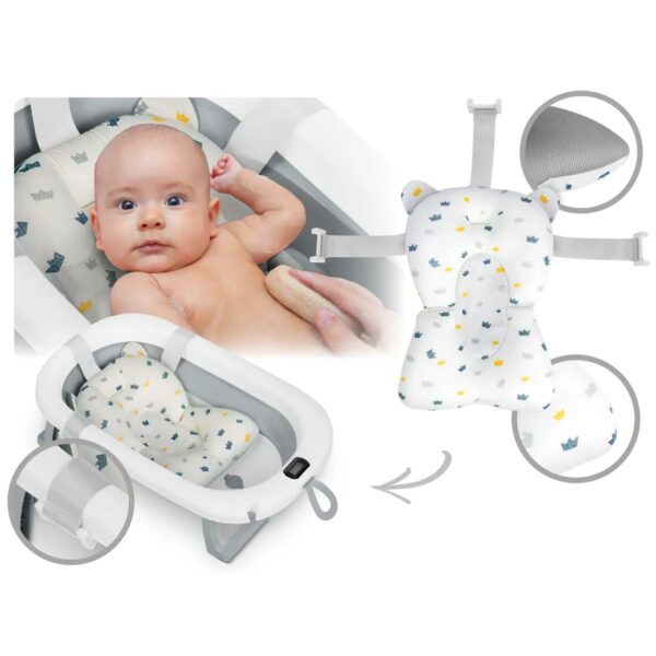 Zložljiva otroška banjica s stojalom RK-287, belo-siva | Ricokids