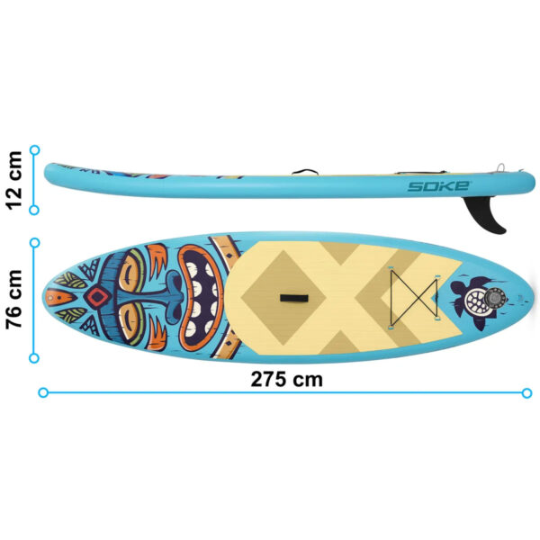 Deska SUP AquaSurf z dodatki, modra | Soke