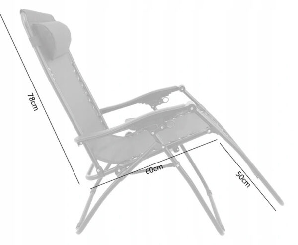 Zložljiv ležalnik z mizico, črne barve | Garden Line