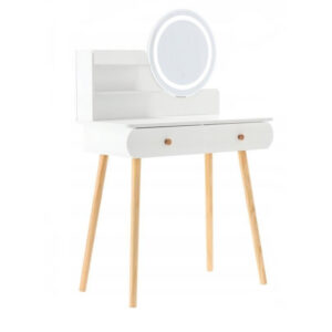 Toaletna mizica z LED ogledalom, bela | 80 x 40 x 120 cm