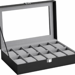 Organizator za uro, črno-siv | Songmics