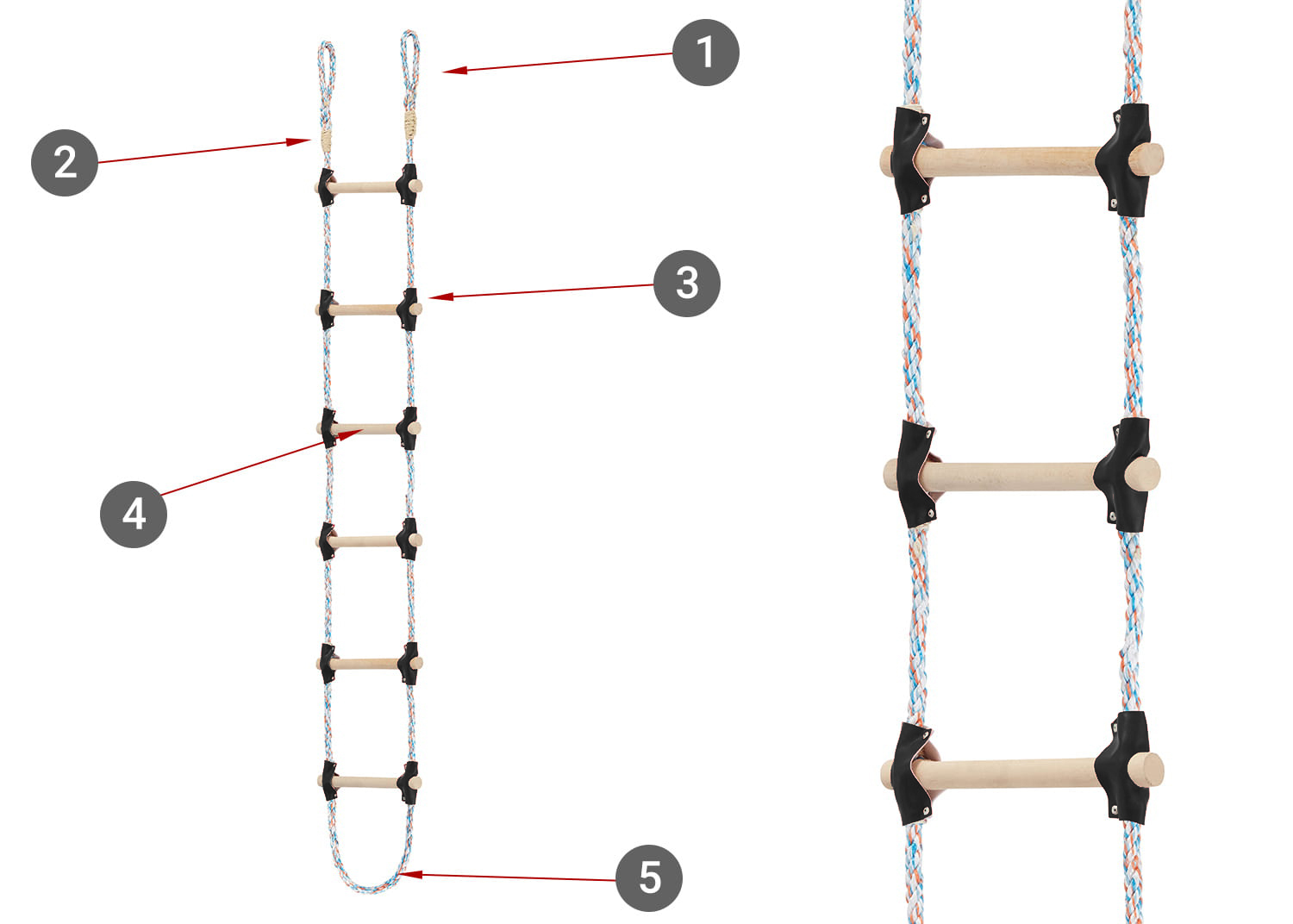 Vrvna lestev, 8 m, črna | HIGHER