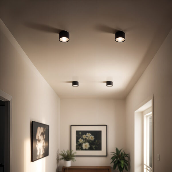 Halogenska LED stropna svetilka GX53, črna | 82 mm
