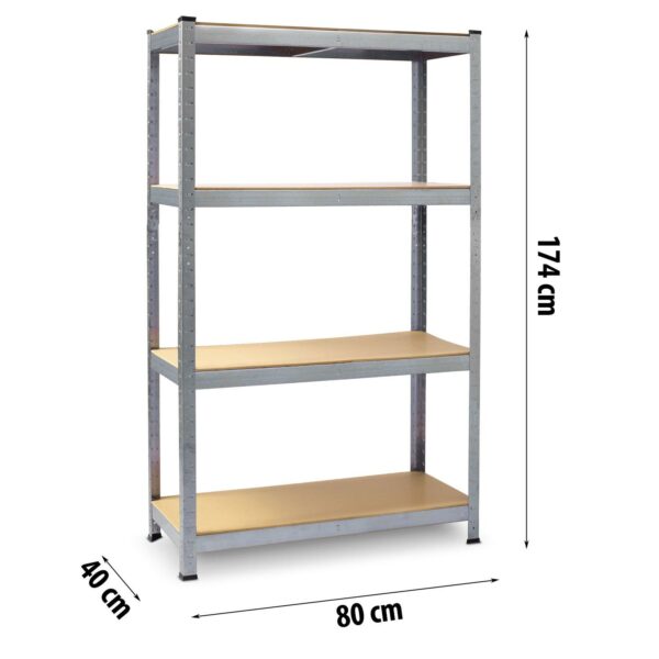 Kovinski regal za shranjevanje, 180x90x40cm, 600kg | Plonos - Image 2