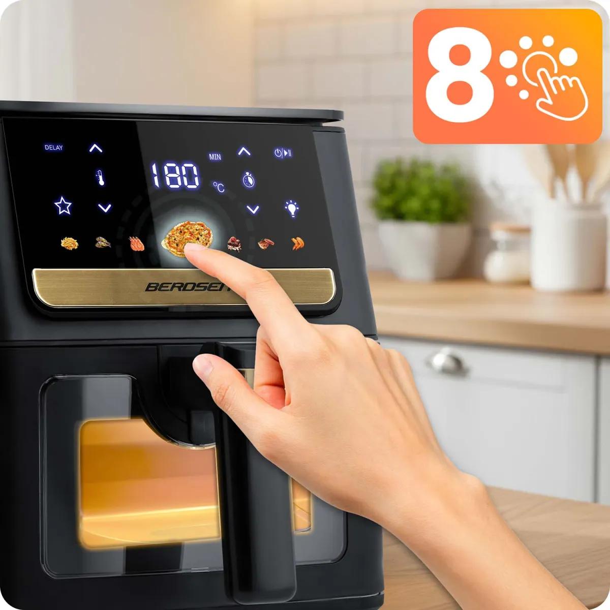 Cvrtnik brez maščobe BD-655, 1700 W, črn | Berdsen