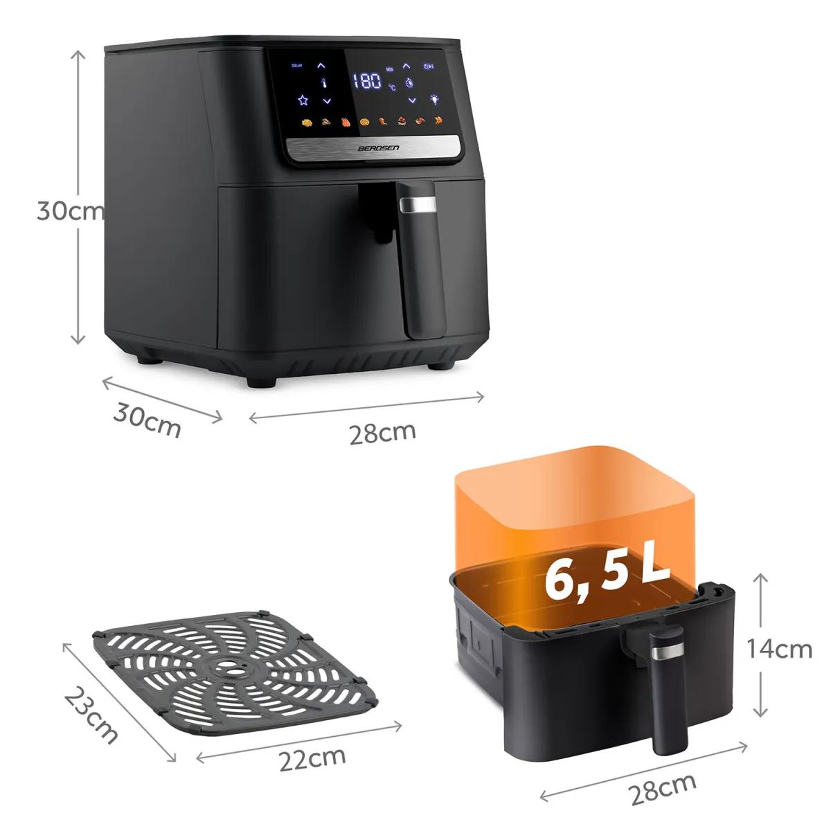 Cvrtnik brez maščobe BD-662, 1700 W, črn | Berdsen