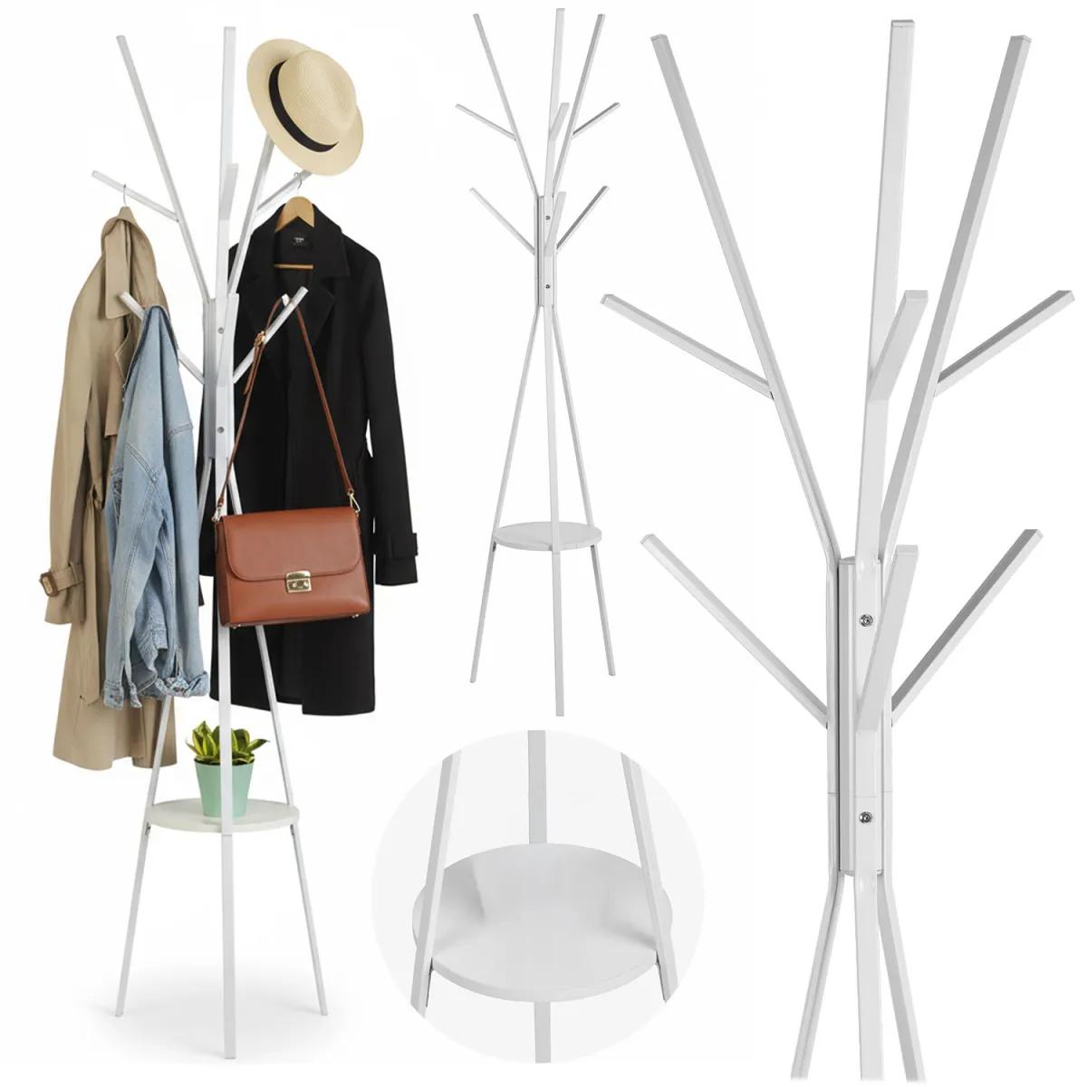 Stoječi obešalnik za oblačila MS-869, bel | Massido