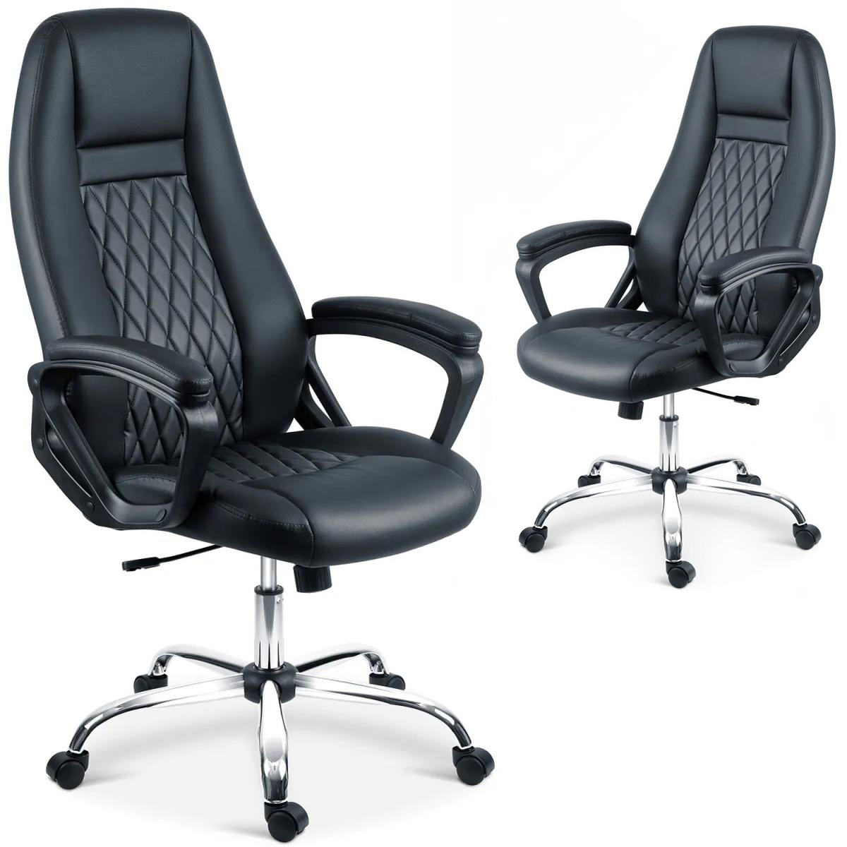 Pisarniški stol iz eko usnja, črne barve | Sofotel