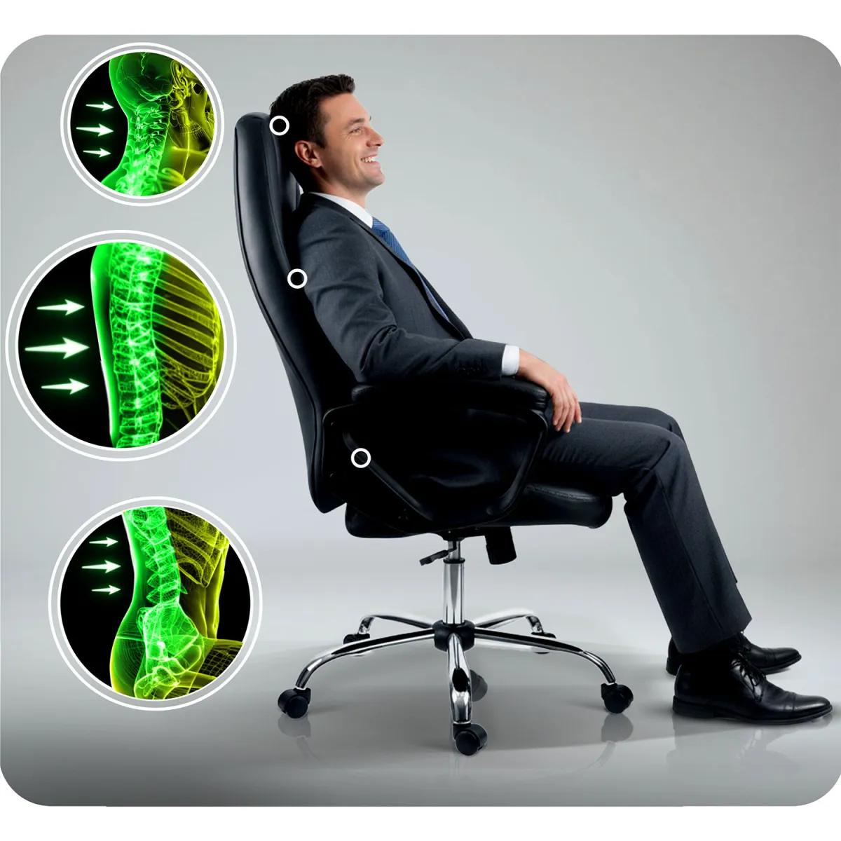 Pisarniški stol iz eko usnja, črne barve | Sofotel - Image 12