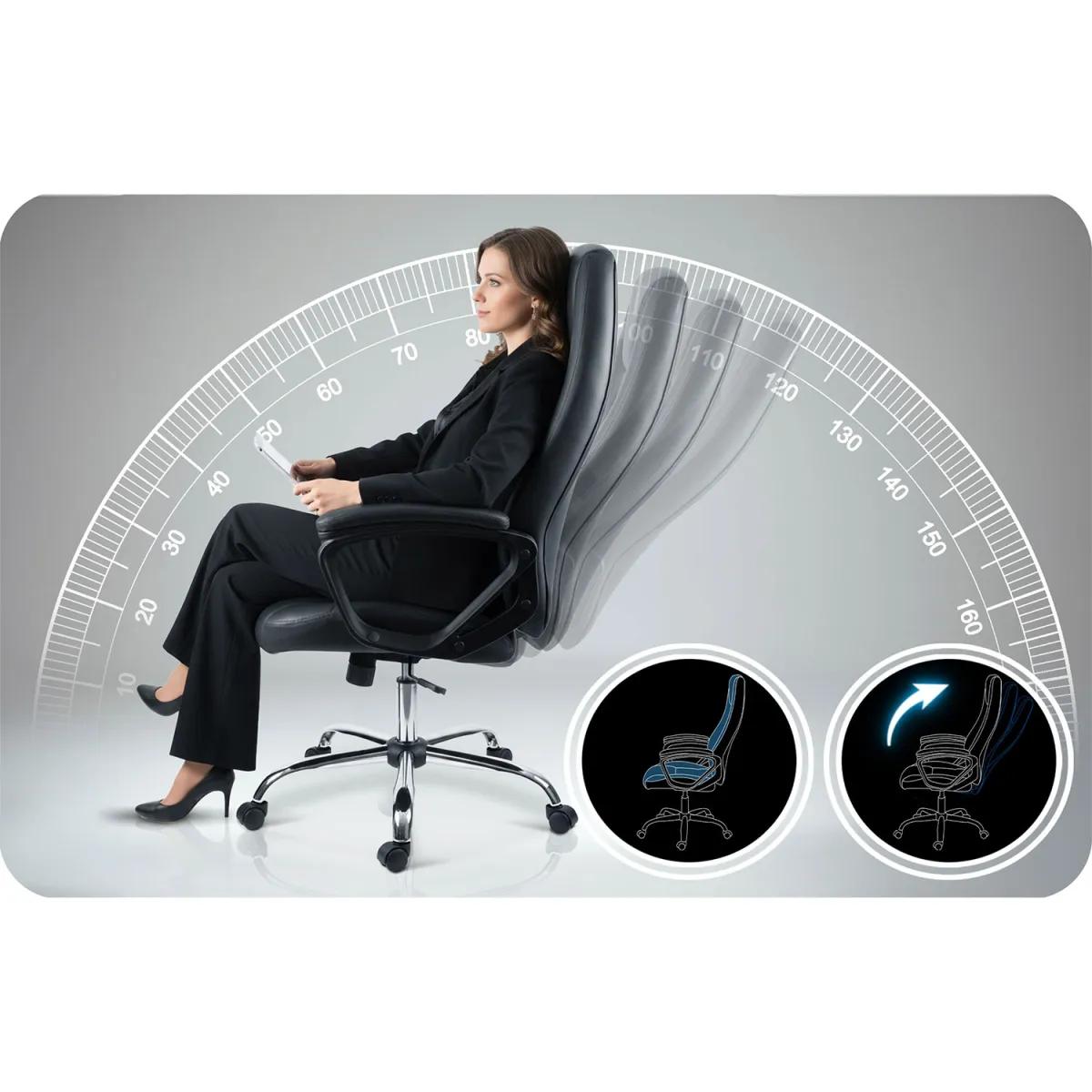 Pisarniški stol iz eko usnja, črne barve | Sofotel - Image 13