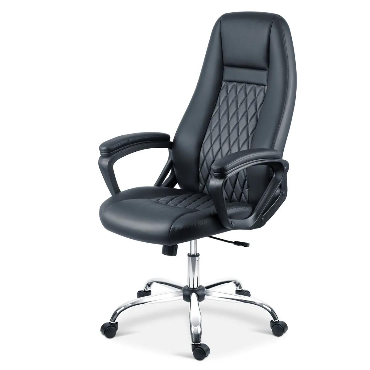 Pisarniški stol iz eko usnja, črne barve | Sofotel - Image 3