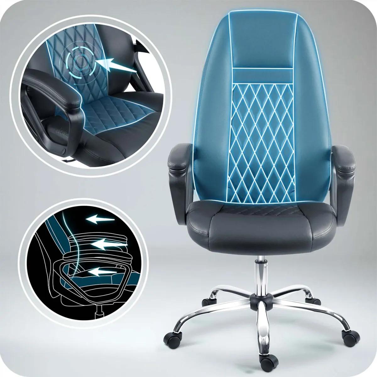 Pisarniški stol iz eko usnja, črne barve | Sofotel - Image 6