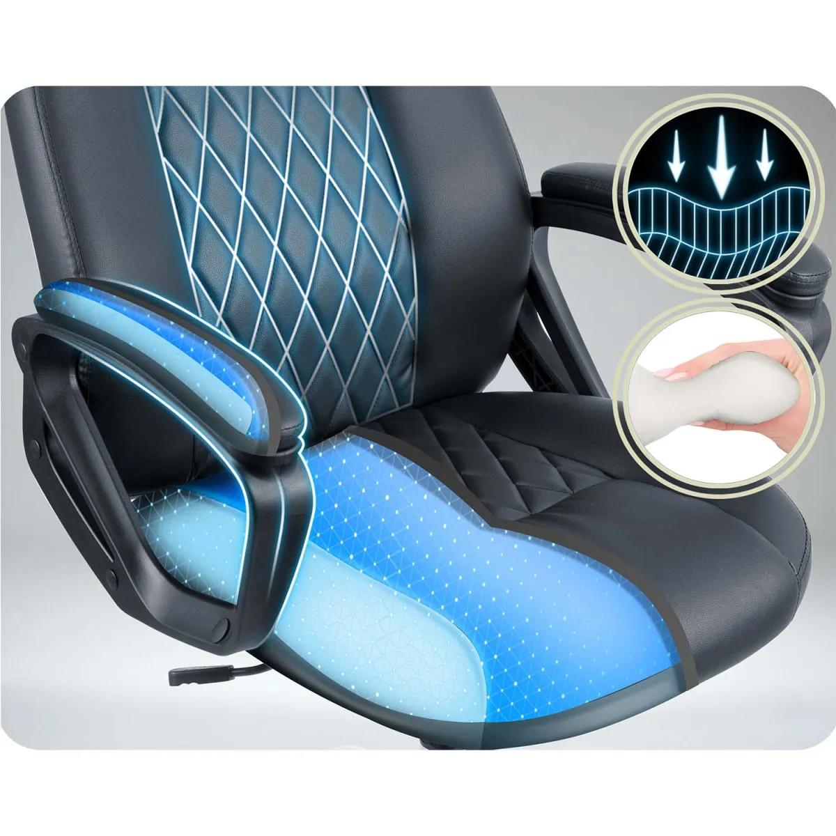 Pisarniški stol iz eko usnja, črne barve | Sofotel - Image 9