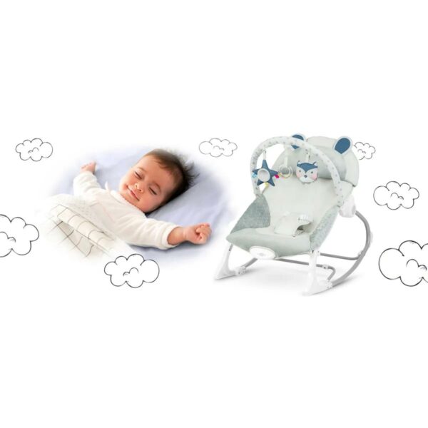 Otroški zibajoči se vibrirajoči ležalnik, siv | Ricokids