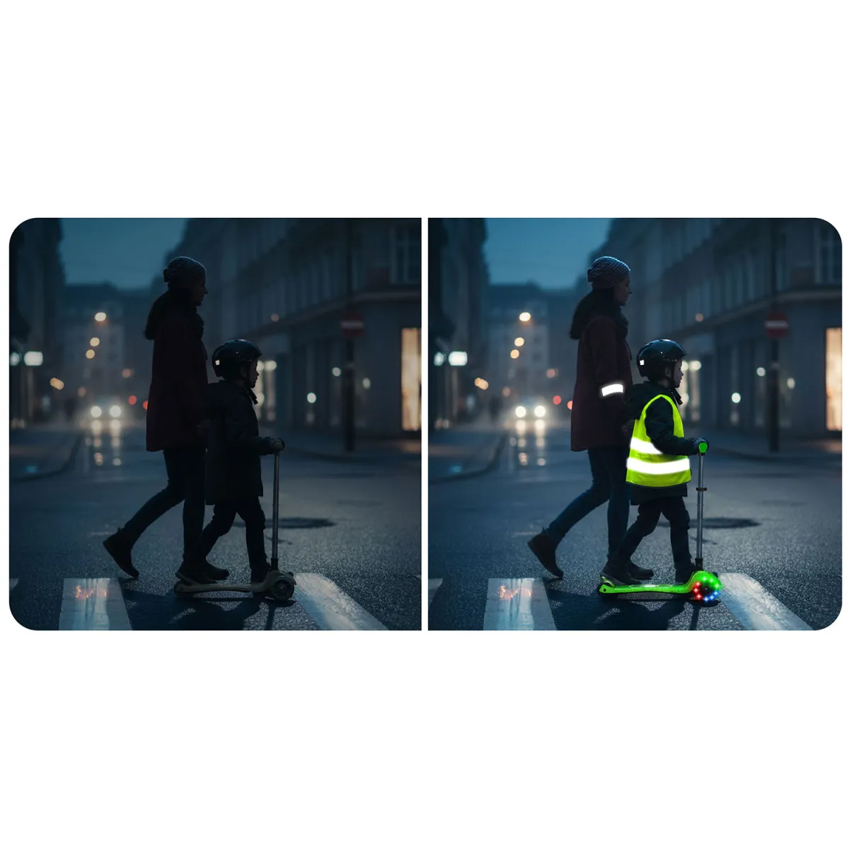 Trikolesni skuter z osvetlitvijo, zelen | Ricokids Jelly