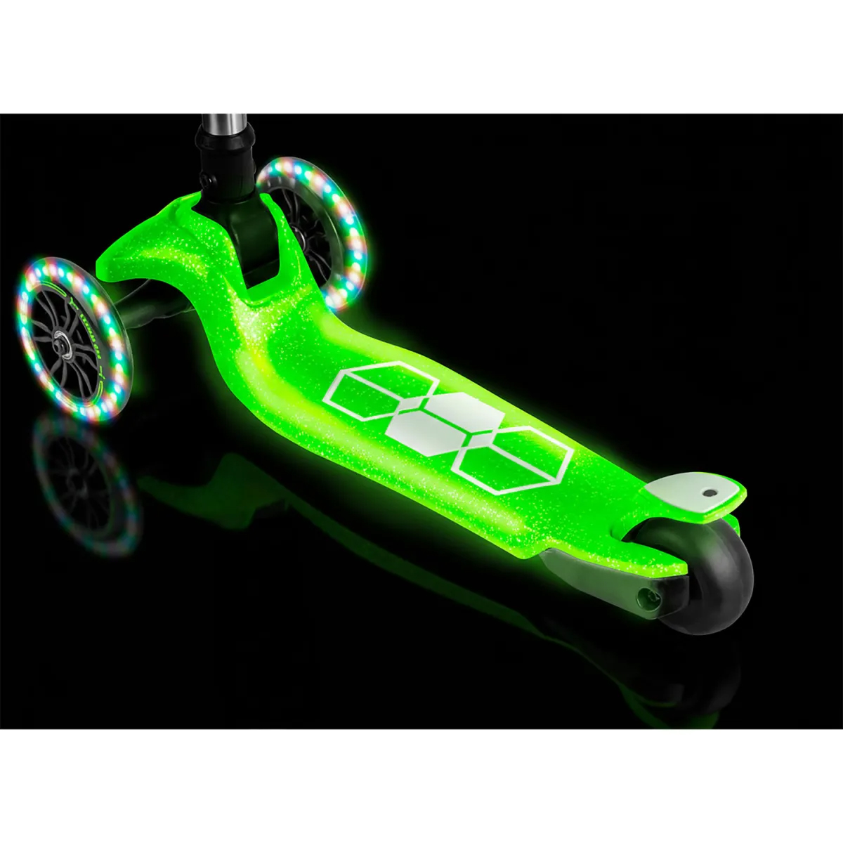 Trikolesni skuter z osvetlitvijo, zelen | Ricokids Jelly