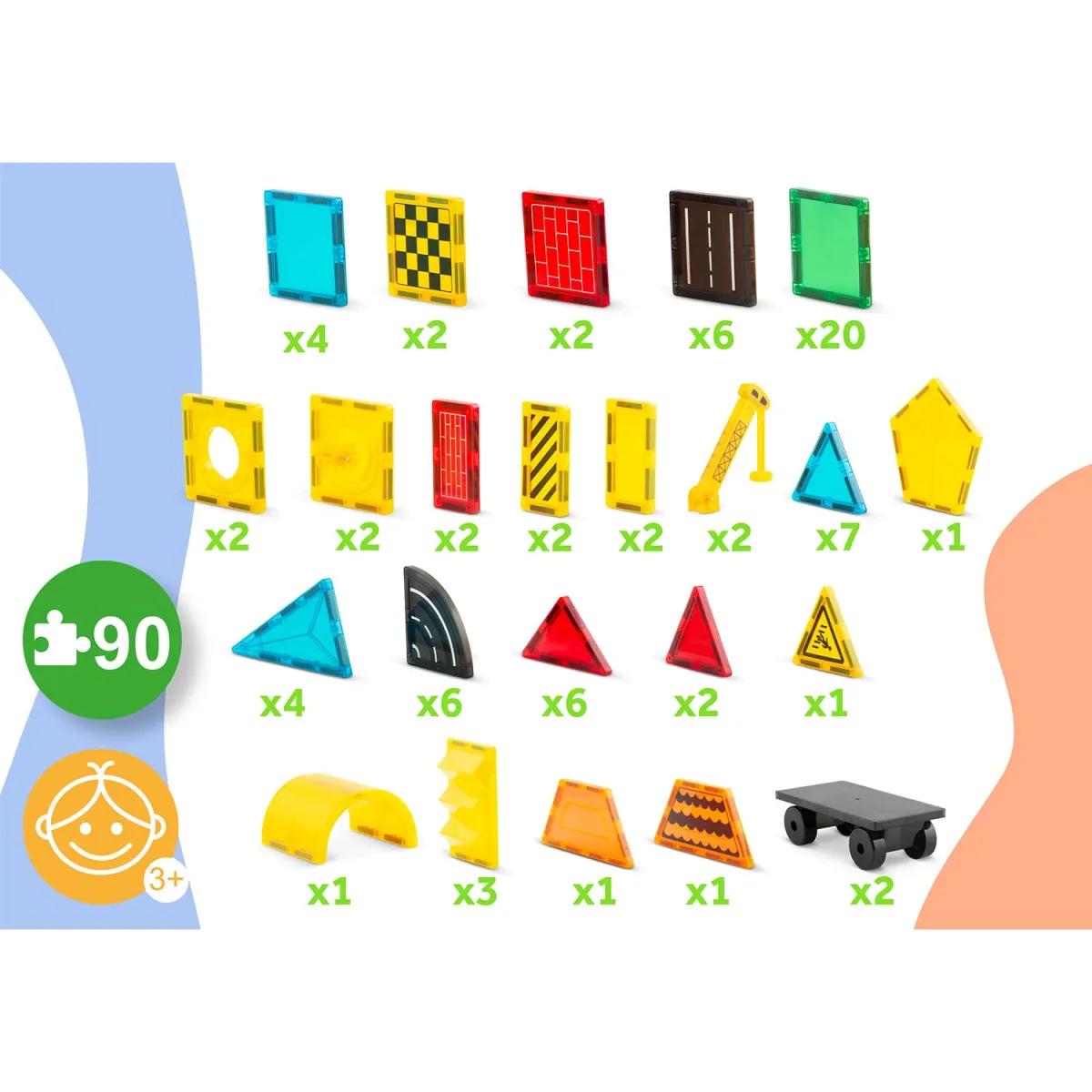 Magnetni gradbeni komplet RK-780, 90 kosov, konstrukcija | Ricokids