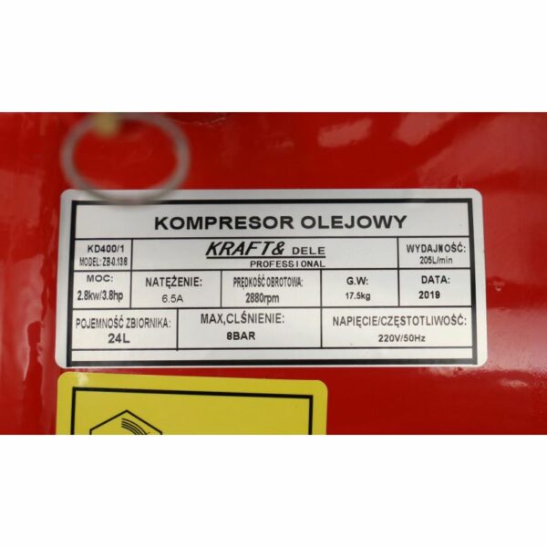 Oljni kompresor z dodatki, 24L | KD400-K3
