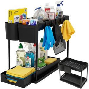 Organizator pod umivalnikom, črn | Ruhhy