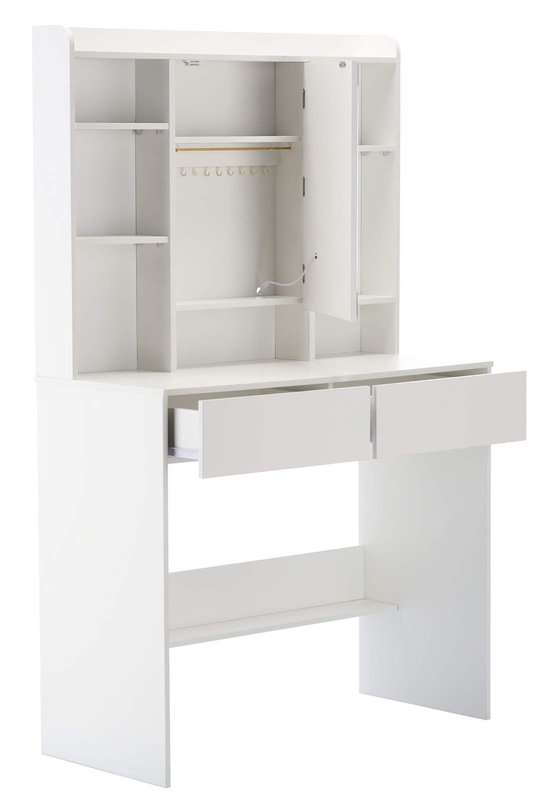 Toaletna mizica z LED osvetlitvijo | bela