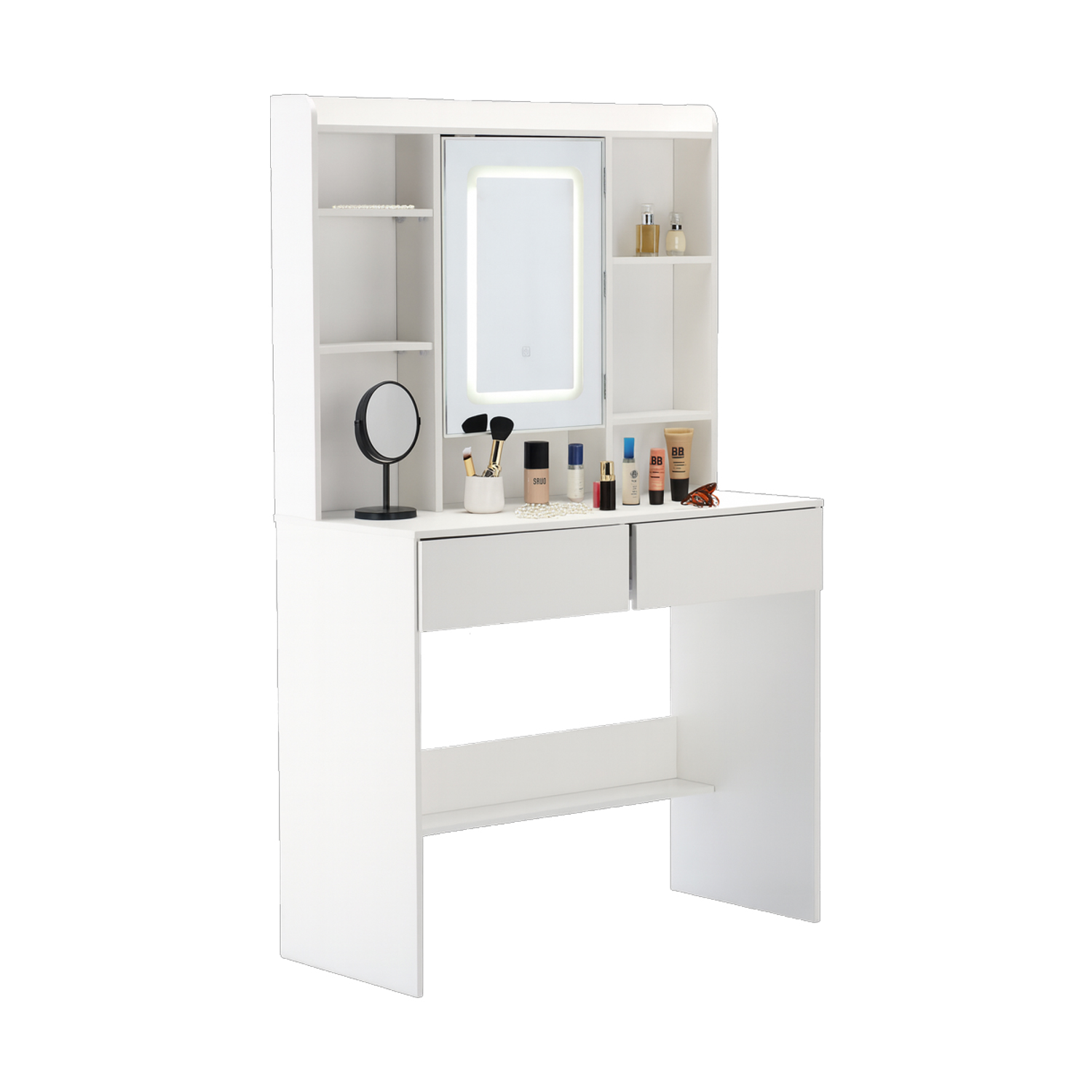 Toaletna mizica z LED osvetlitvijo | bela