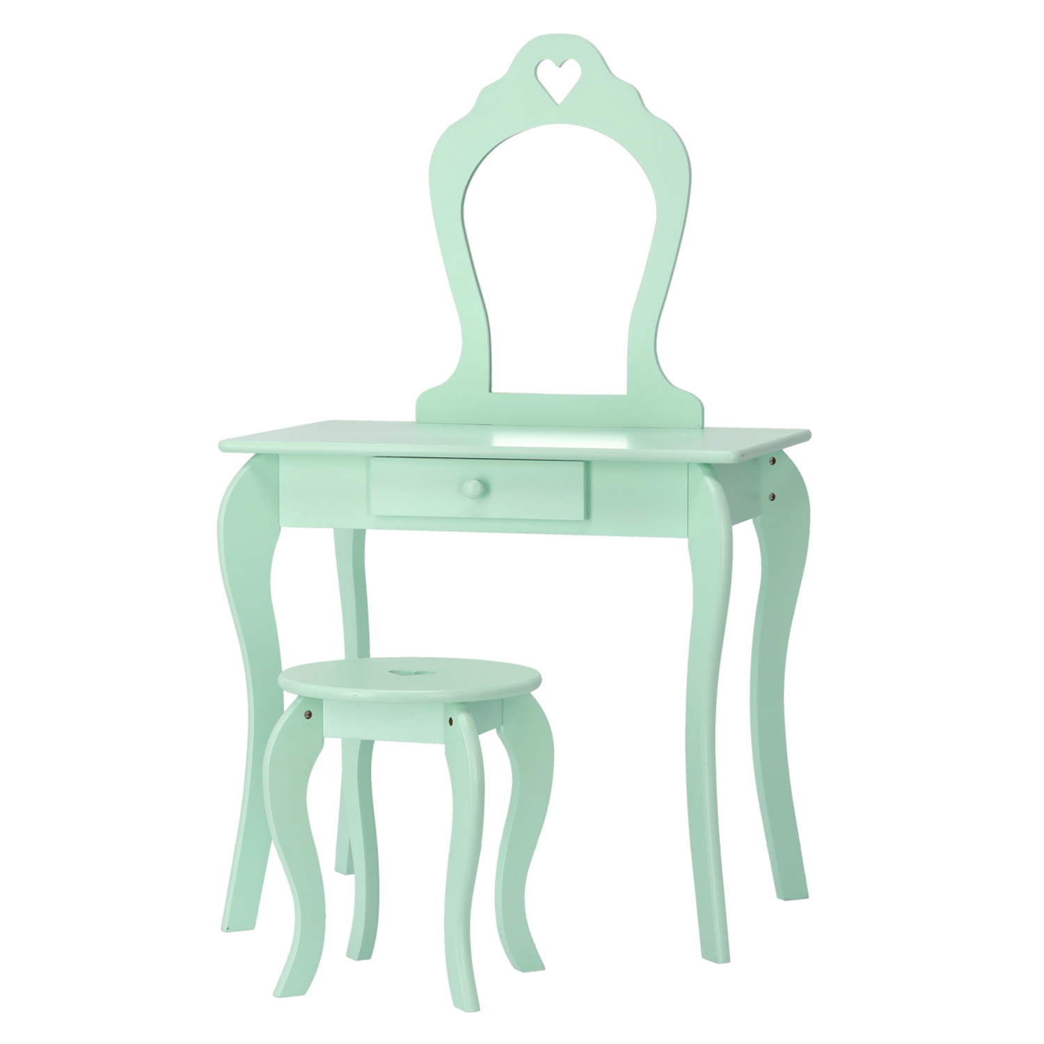 Otroška toaletna mizica z ogledalom | zelena
