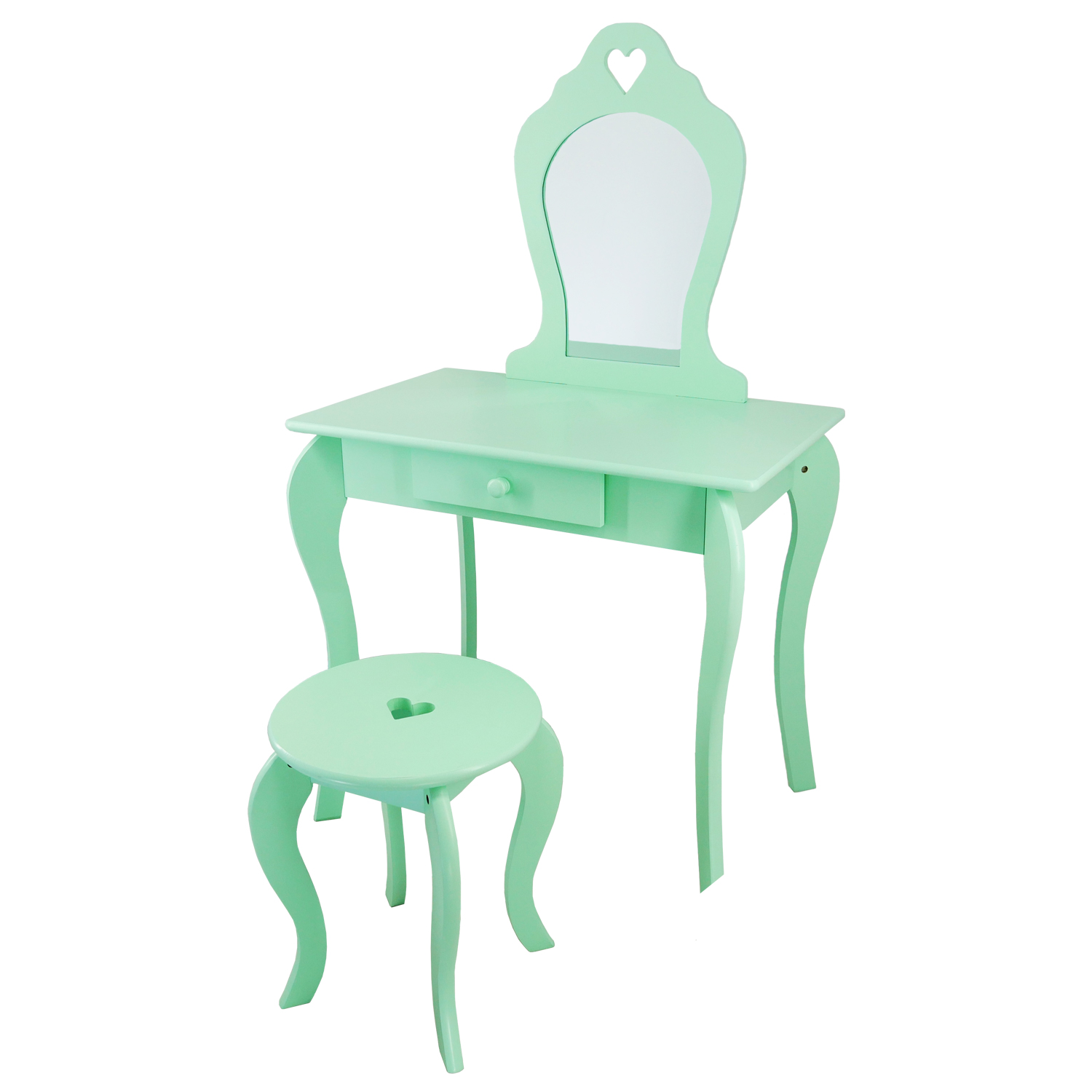 Otroška toaletna mizica z ogledalom | zelena