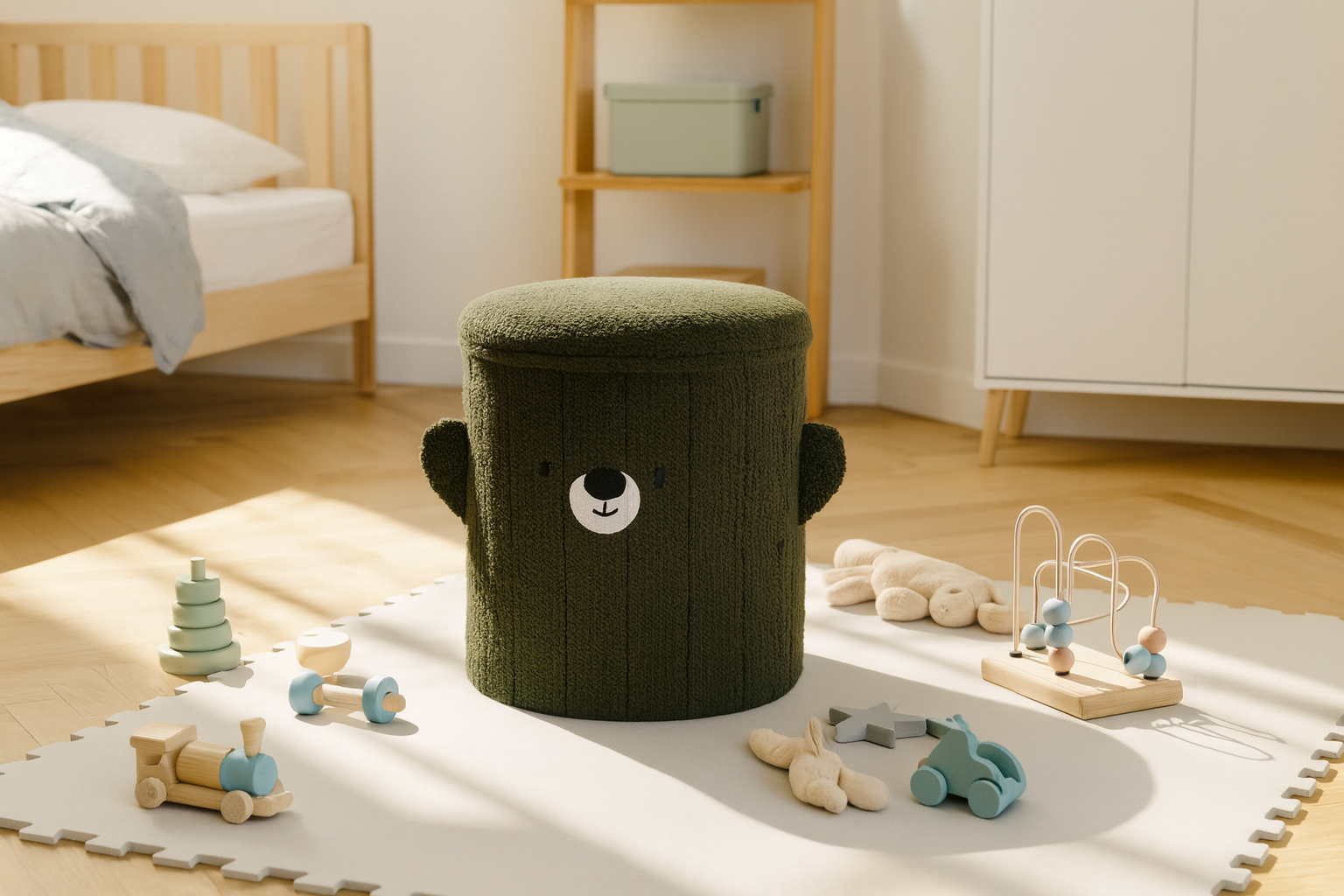 Otroški stolček s prostorom za shranjevanje, 28x28x34cm | zelen