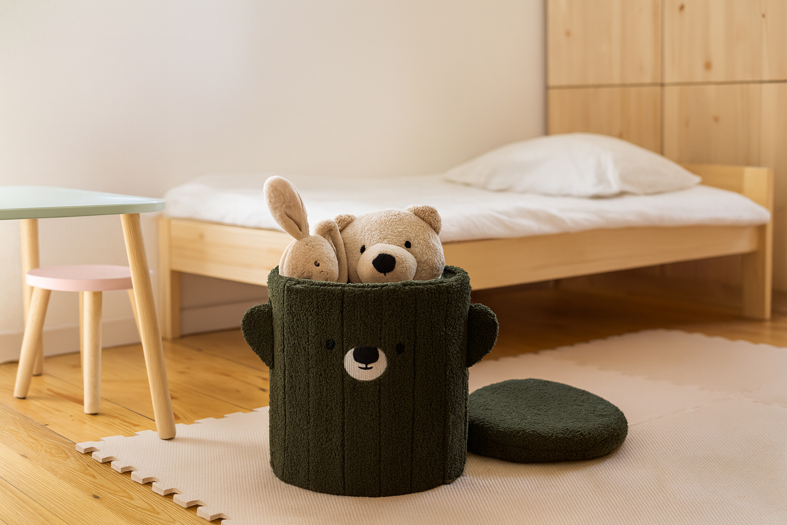 Otroški stolček s prostorom za shranjevanje, 28x28x34cm | zelen