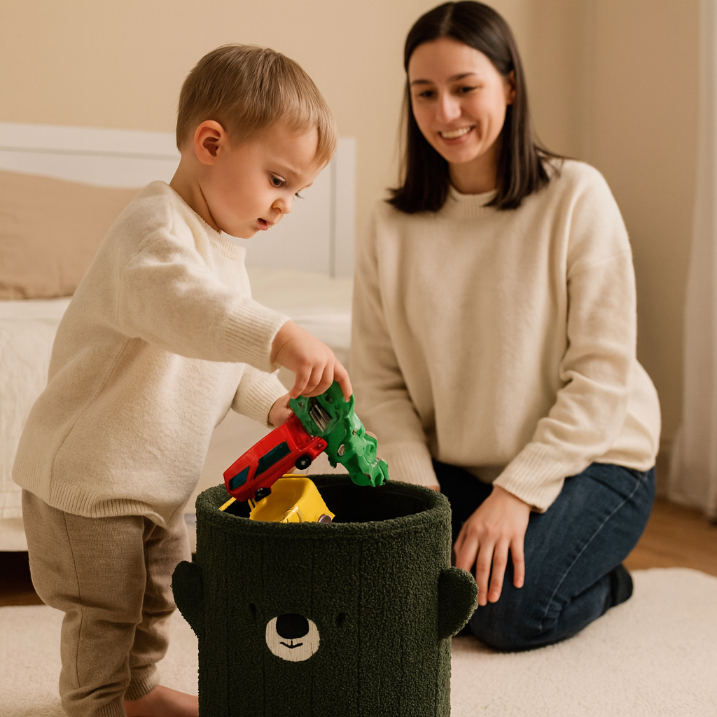 Otroški stolček s prostorom za shranjevanje, 28x28x34cm | zelen